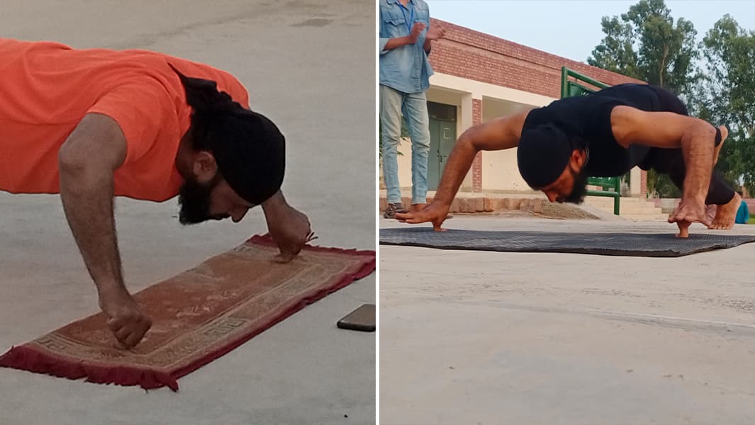 Pakistani Athlete Breaks His Own World Record for Thumb Push-Ups With One Leg Raised — For the Third Time