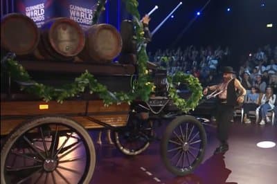 Finnish Circus Performer Pulls 2,184-Pound Carriage With His Nipples โ Sets New Guinness World Record