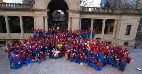 270 People Dressed as Mario Gather at NYC GameStop to Claim a Guinness World Record โ Without a Guinness Adjudicator Present